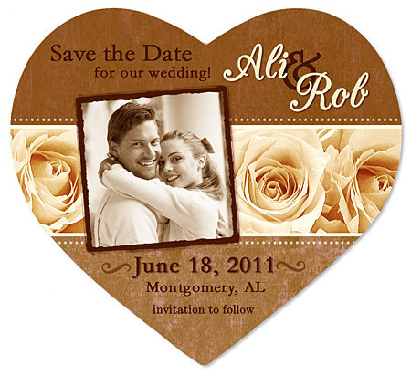 Caramel & Ivory Roses Save the Date Magnet